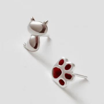 925銀針&times;貓咪與掌&times;耳針