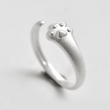 925銀飾&times;貓的萌爪&times;開口戒指