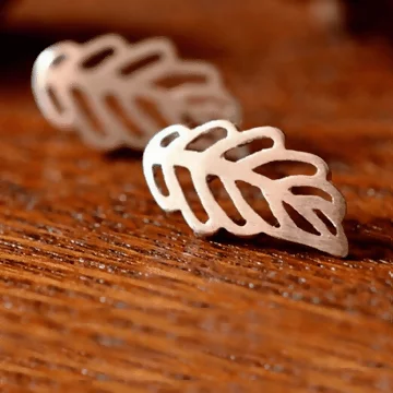 925銀針&times;鏤空樹葉&times;耳針