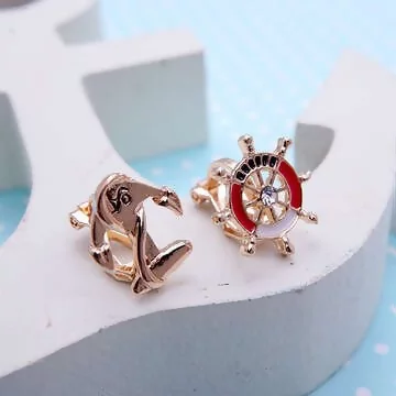 船舵與船錨×不對稱軟墊三角耳夾