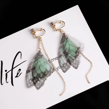 薄紗蝴蝶翅膀×螺旋耳夾