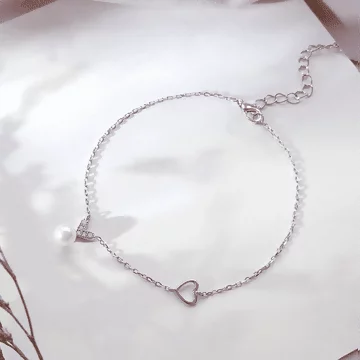 925銀飾×愛心珍珠×手鍊