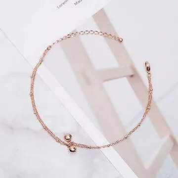 鋼飾×雙層小鈴鐺×腳鍊×玫瑰金