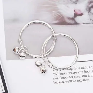 925銀飾&times;兒童鈴鐺光面&times;推拉手環對組