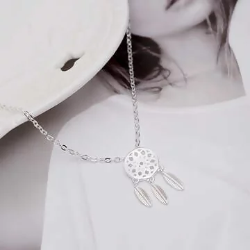 925銀飾&times;捕夢網羽毛流蘇&times;鎖骨項鍊
