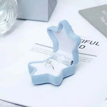水藍海星星&times;適用戒指/小耳釘&times;絨布盒