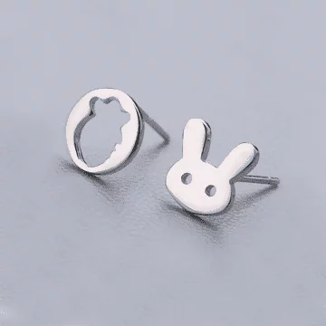 925銀針&times;兔兔和紅蘿蔔&times;耳針