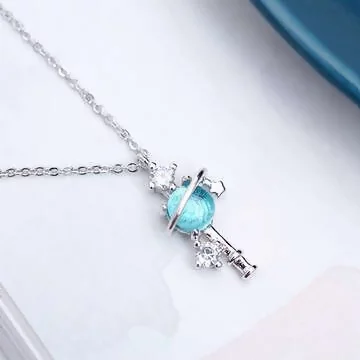 925銀飾&times;開啟夢想的藍鑰匙&times;鎖骨項鍊