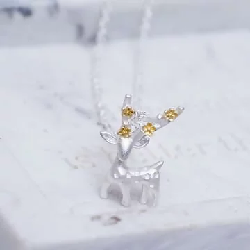 925銀飾×梅花鹿×鎖骨項鍊