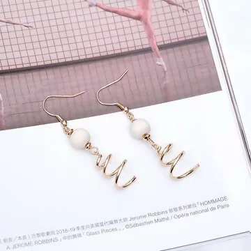 圓木俏皮螺旋×吊墜耳環