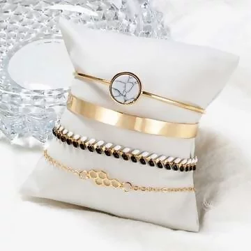 麥穗蜂巢大理石紋×四套件手鍊組