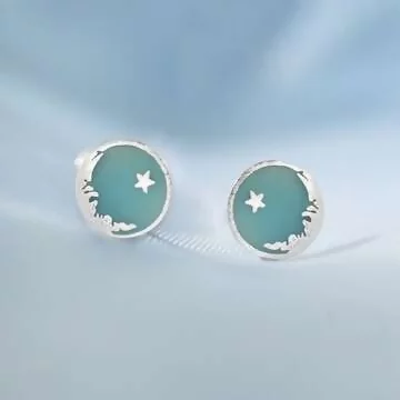 925銀針&times;星河冰月&times;耳針