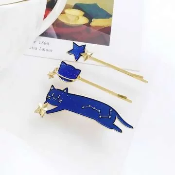星空貓咪×三套件髮夾組
