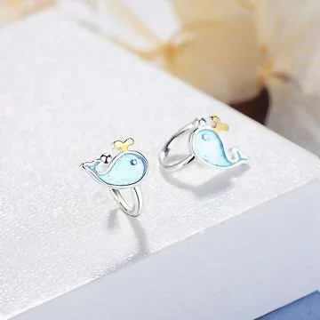 小藍鯨×U型耳骨耳夾