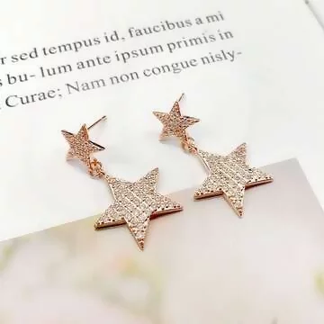 大小星星晶鑽&times;吊墜耳環