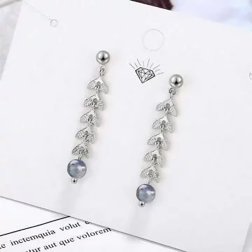 柳葉魚尾月光珠×吊墜耳環