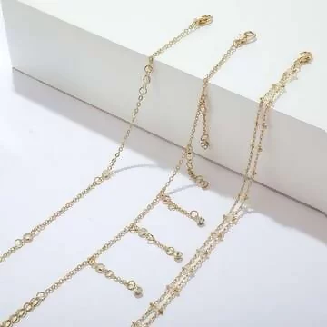 橋鍊晶鑽流蘇×三套件腳鍊組