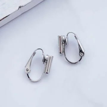 彎針插入式耳夾轉換器×三角耳夾×白金色