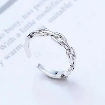 925銀飾×復古枷鎖×開口戒指