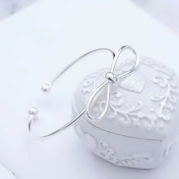 925銀飾×線條蝴蝶結×開口手環