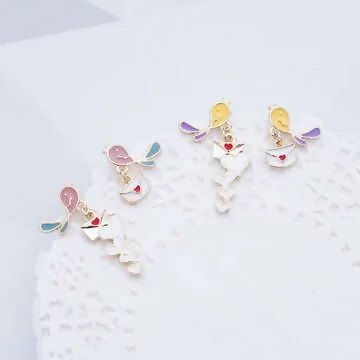 捎來幸福的送信鳥×不對稱吊墜耳環×共二色