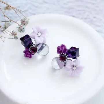 紫魅迷情×吊墜耳環