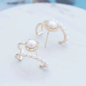 宮廷珍珠倒掛&times;吊墜耳環
