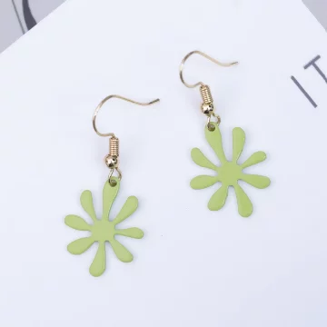 棕梠小綠葉&times;吊墜耳勾