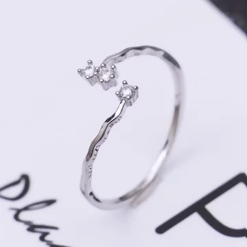 925銀飾&times;晶鑽果子&times;開口戒指