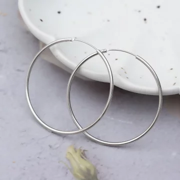 925銀針&times;極簡光面大圓圈&times;耳扣