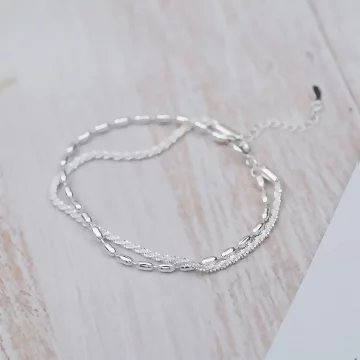 925銀飾×雙層米珠滿天星×手鍊