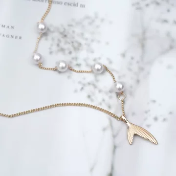甜美魚尾半邊珍珠&times;項鍊