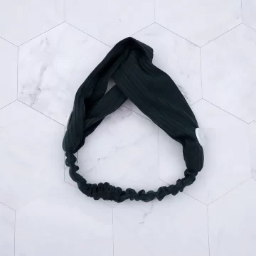 素色羅紋&times;口罩防勒髮帶&times;墨綠