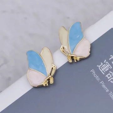 少女藍粉蝴蝶飛&times;吊墜耳環