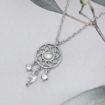 925銀飾×捕夢網月光水滴×鎖骨項鍊