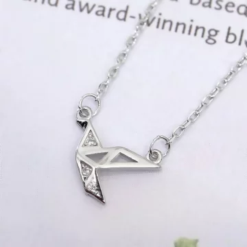 925銀飾×千紙鶴折紙幾何×鎖骨項鍊