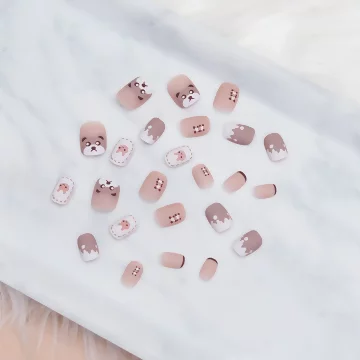 小熊餅干兔子編織霧面&times;穿戴式手指甲片&times;二十四入&nbsp;