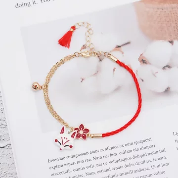 紅花小狐狸&times;紅繩腳鍊