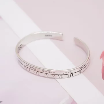 925銀飾&times;羅馬數字&times;開口手環