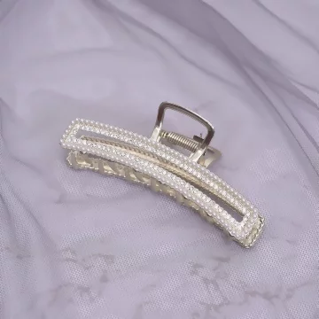 弧方款&times;輕奢晶鑽珍珠&times;鯊魚髮夾