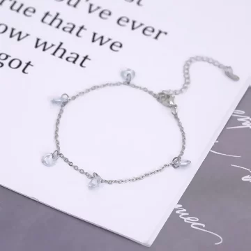 925銀飾×裸鑽滴石×手鍊