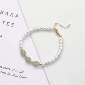 三顆小綠珍珠×手鍊