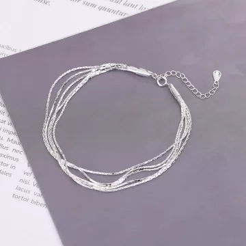 925銀飾&times;多層細線&times;腳鍊