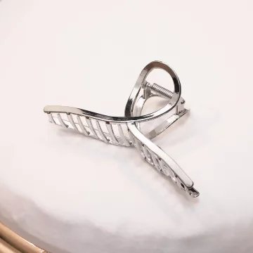 銀色極簡交叉×鯊魚夾