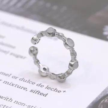 925銀飾&times;貓眼小圓珠&times;開口戒指