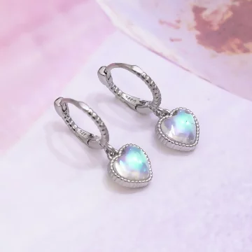 月光麻邊愛心&times;耳扣