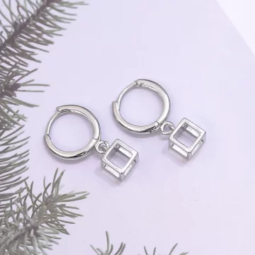 925銀針&times;立方框&times;耳扣