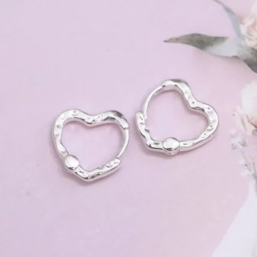 925銀針&times;肌理紋愛心&times;耳扣