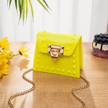 鉚釘果凍小包&times;斜背包&times;黃色