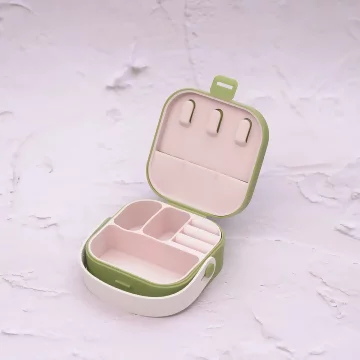 時尚硬殼矽膠&times;拉鍊飾品盒&times;綠色